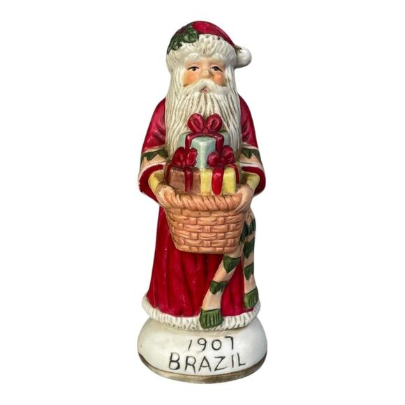 Vintage Santa’s From Around The World 1907 Brazil Ceramic Santa Figurine - Picture 1 of 5